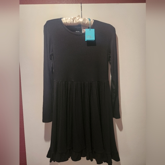 Posh Peanut Black Ruffle Bottom Dress - Picture 1 of 2
